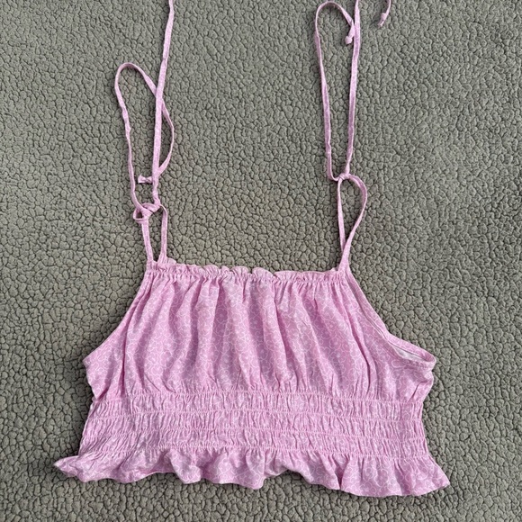 Kendall and Kylie Pink Floral Crop Top - Picture 3 of 3